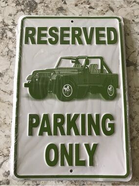Reserved Parking Only Sign - Green and White